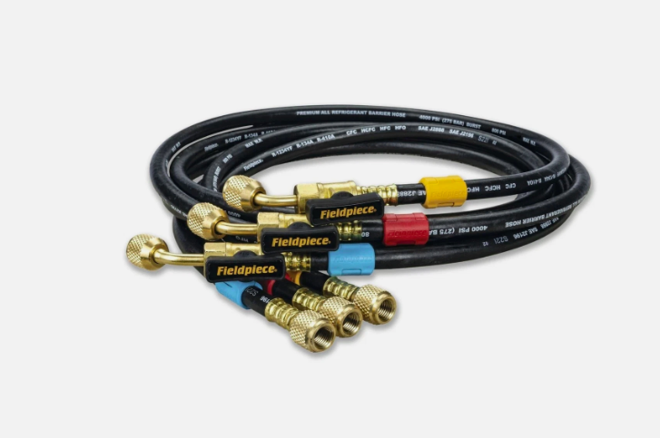 Fieldpiece HR3B - ¼” Ball Valve Hose Set - 5 ft Refrigerant Charging