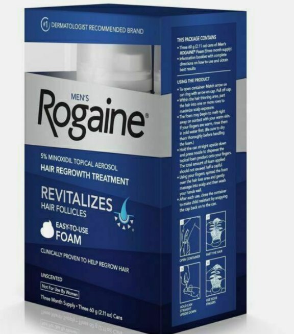 Rogaine Men’s 5% Minoxidil Foam Hair Regrowth Treatment, 3x2.11 oz